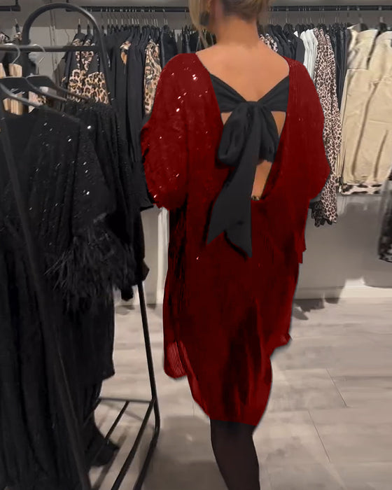 Kjole Elegant Ryggløs Paljett Med Stropper