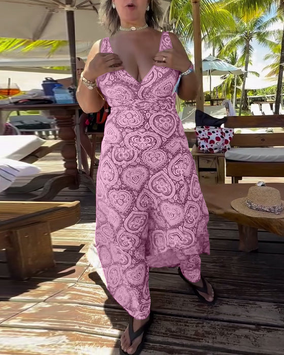 Badedrakt Stroppeløs Hjerte Ferieprint