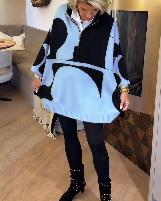 Genser Med Halv Glidelås Og Moteriktig Ståkrage