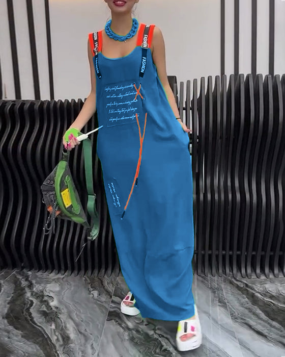 Kjole Ermeløs Personlig Bokstavtrykk