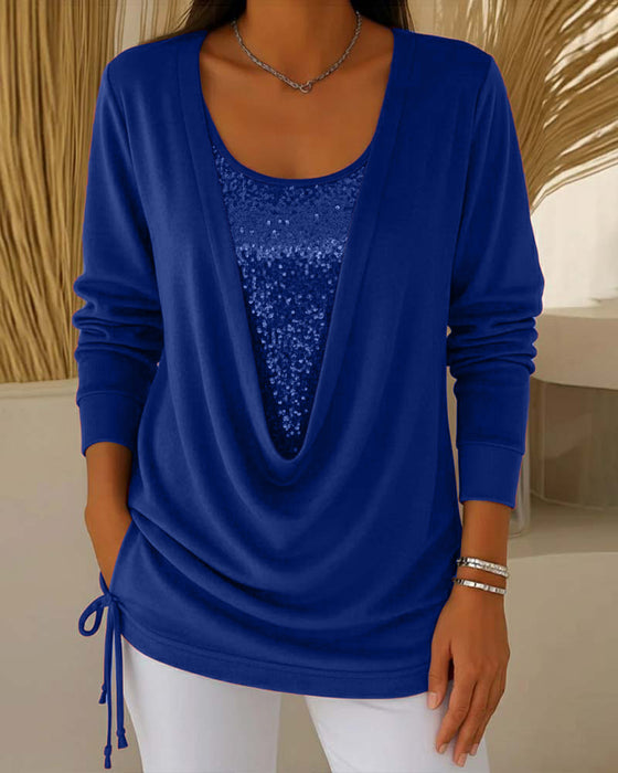 Topp Med Paljetter Og Kontrastfarger I Tofarget Look