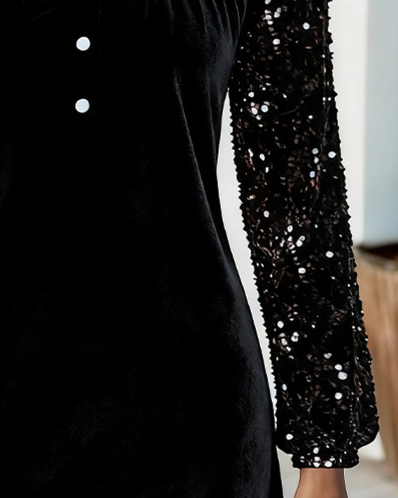 Paljettbelagt Fløyelspatchworkkjole