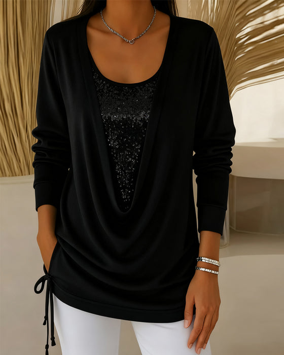 Topp Med Paljetter Og Kontrastfarger I Tofarget Look