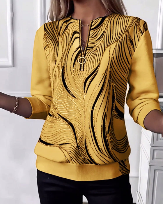 Genser med glidelås og avslappet trykk