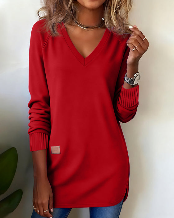 Moderne Sweatshirt Med V-Utringning