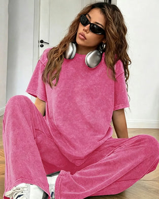 Sett Distressed Kort Erme Casual