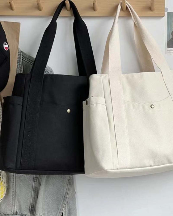 Stor kapasitet lerretsveske med doble håndtak