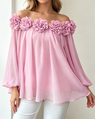 Topp Off-Shoulder Rosett Utstilt