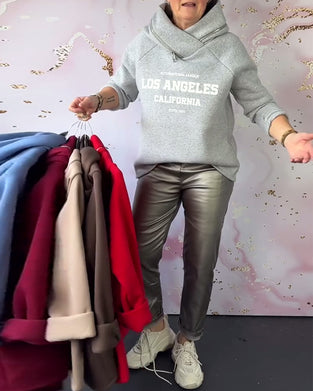 Genser Med Hette Bokstav Glidelås Casual