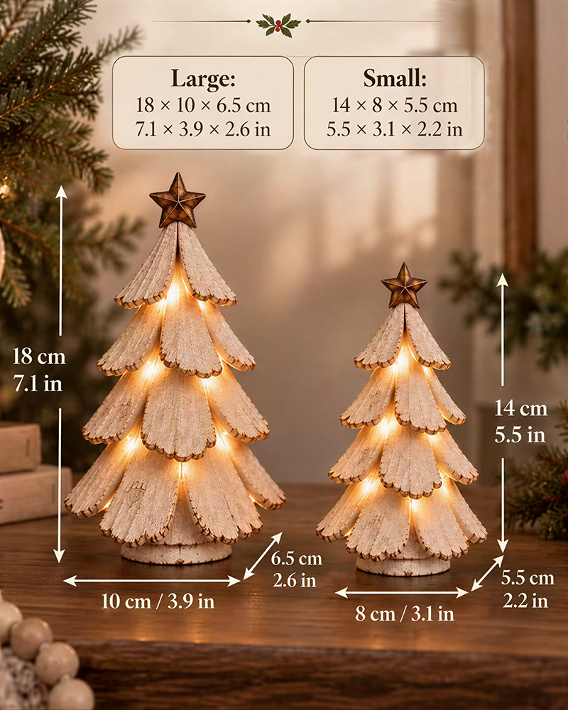 🎄🌙 Vintage Juletre Med Lys Figur