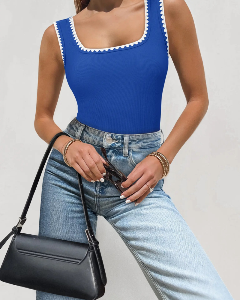 Tank Topp A Firkantet Hals Tettsittende