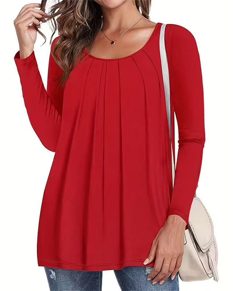 Topp Behagelig Innebygd Bh Plissert Casual