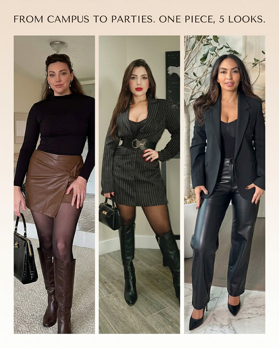 Gjennomsiktig Panel Med Fleeceforet Tights Stay-Warm Magekontroll Sheer Effekt Tights Bodysuit Svart Basic