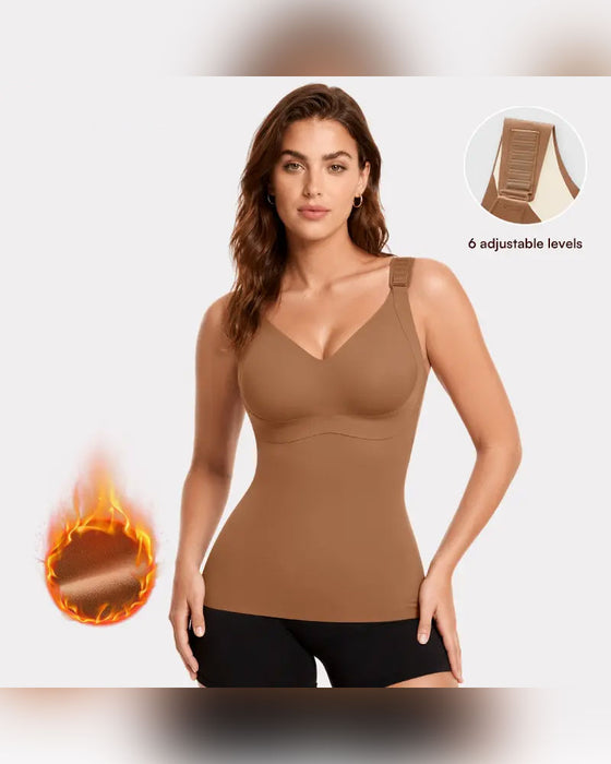 Tank Topp Dame 3-I-1 Lett Tilpasset Myk Termisk Shapewear Innebygd Bh