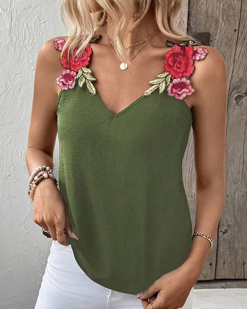 Tanktopp Avslappet Blomstermønster