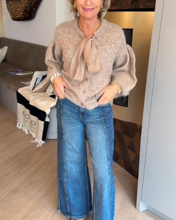 Cardigan Kåpe Med Elegant Stil, Lørdagsermer Design