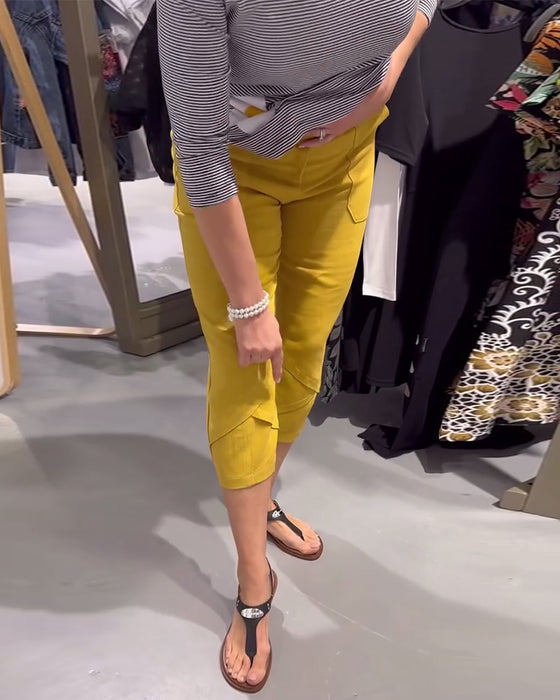 Bukser Avslappede Avsmalnede Bomull Og Lin Kort