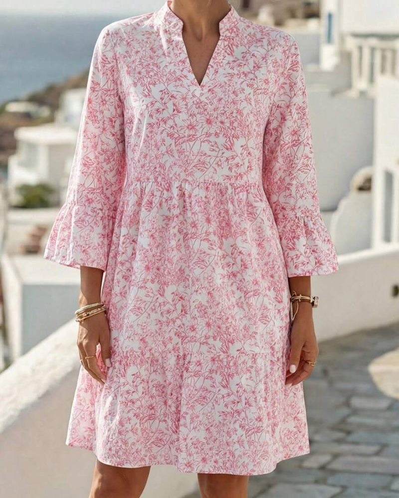 Kjole Blomst V-hals Kake