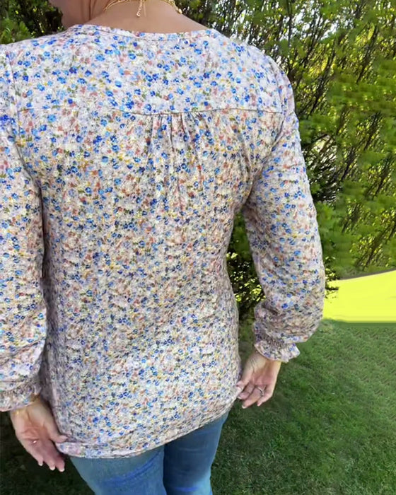 Puffermet Blomstret Rynket Topp