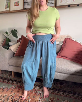 Bukse Strikk I Midjen Bredt Ben Ballong