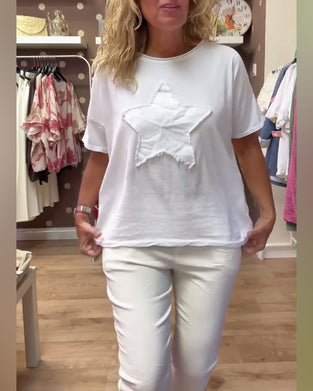 T-skjorte med avslappet løs hals