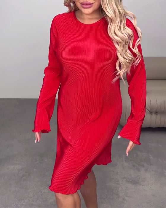 Kjole avslappet ensfarget knelang