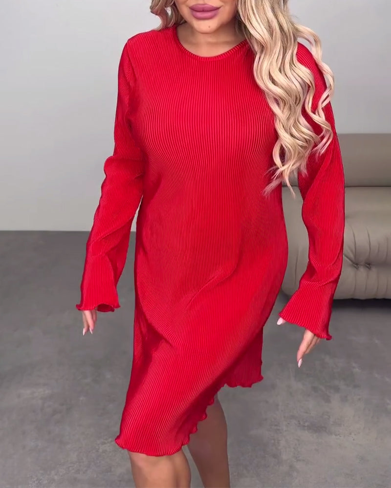 Kjole avslappet ensfarget knelang