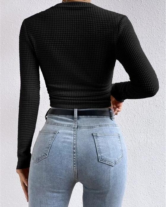Topp Slim Fit Allsidig Lang Erme