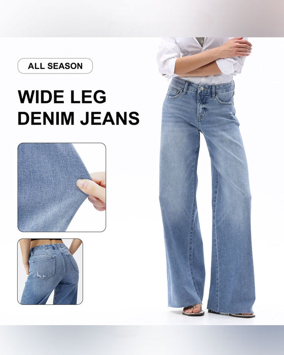 Jeans Lomme Knapp Vide Bein