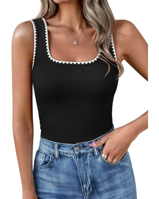 Tank Topp A Firkantet Hals Tettsittende