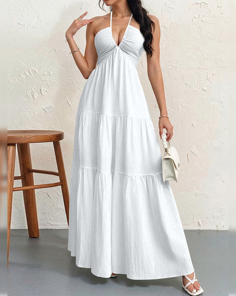 Kjole Mote Solid Halter