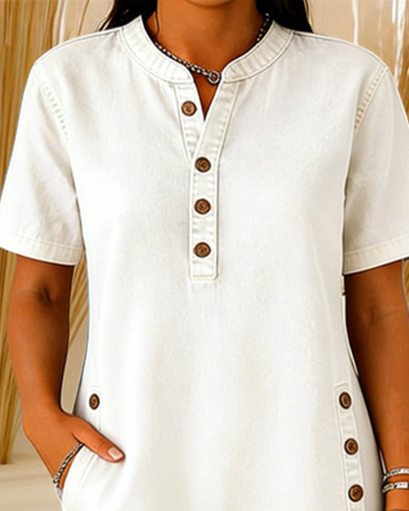 Kjole Knapping Casual Denim