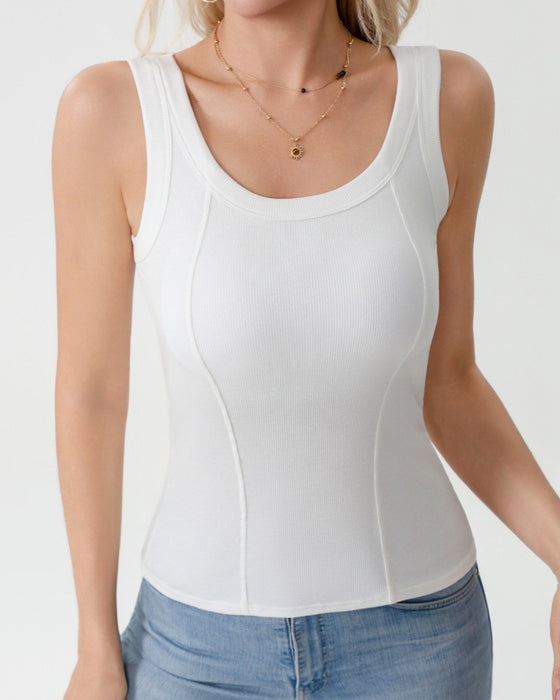 Cami‑Topp Solid Farge Med Innebygd Bh