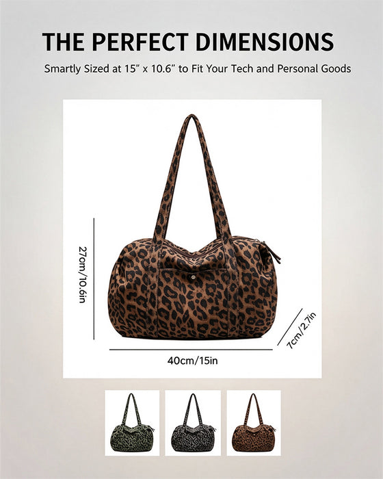 Veske Stor Kapasitet Leopard Trykk Tote