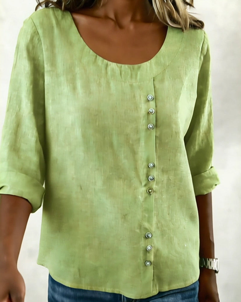 Topp Rund Hals Lang Erm