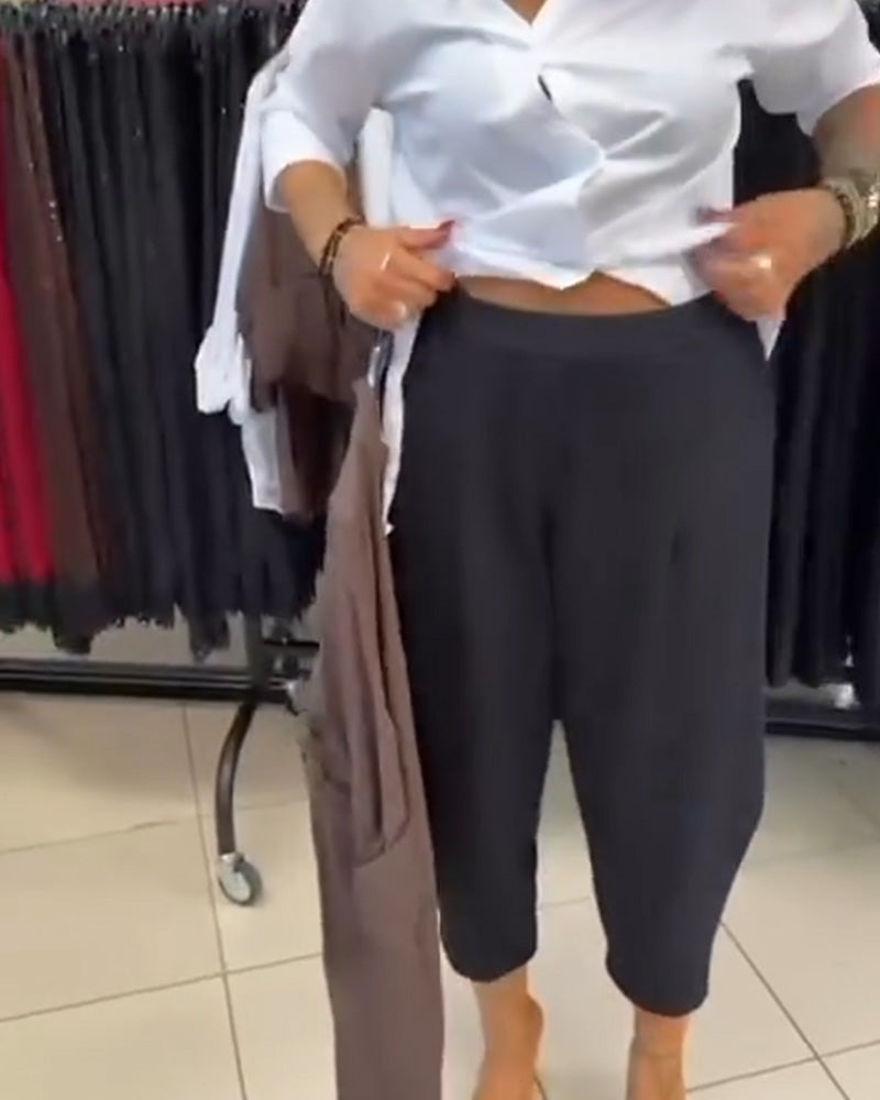 Bukser Stilig Ensfarget Harem