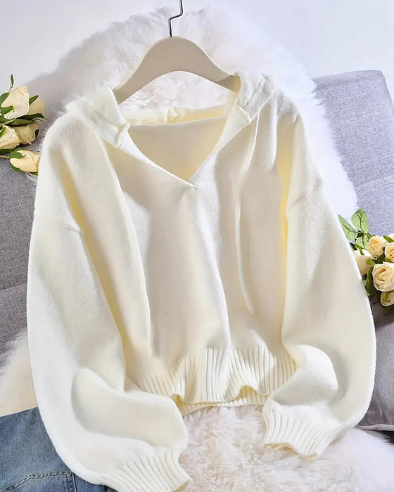 Pullover Kort V-Hals Hetter