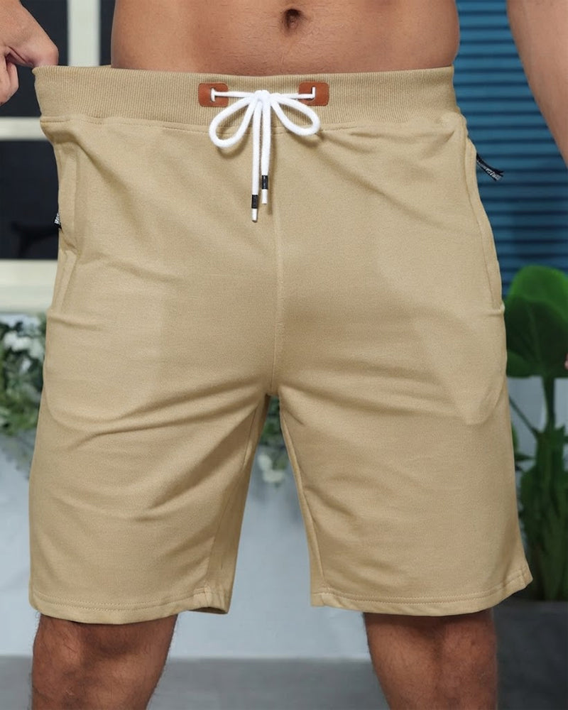 Shorts Elastisk Midje Snor Solid Farge Menn