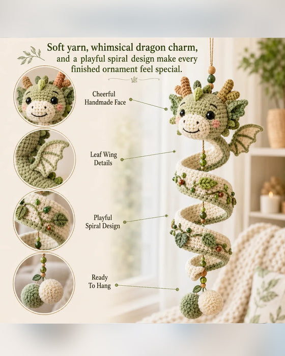🐉 Nybegynnervennlig DIY-sett for et fortryllet drage-spiralhengende ornament | Komplett sett inkludert alle verktøy og en trinn-for-trinn-veiledning 💕