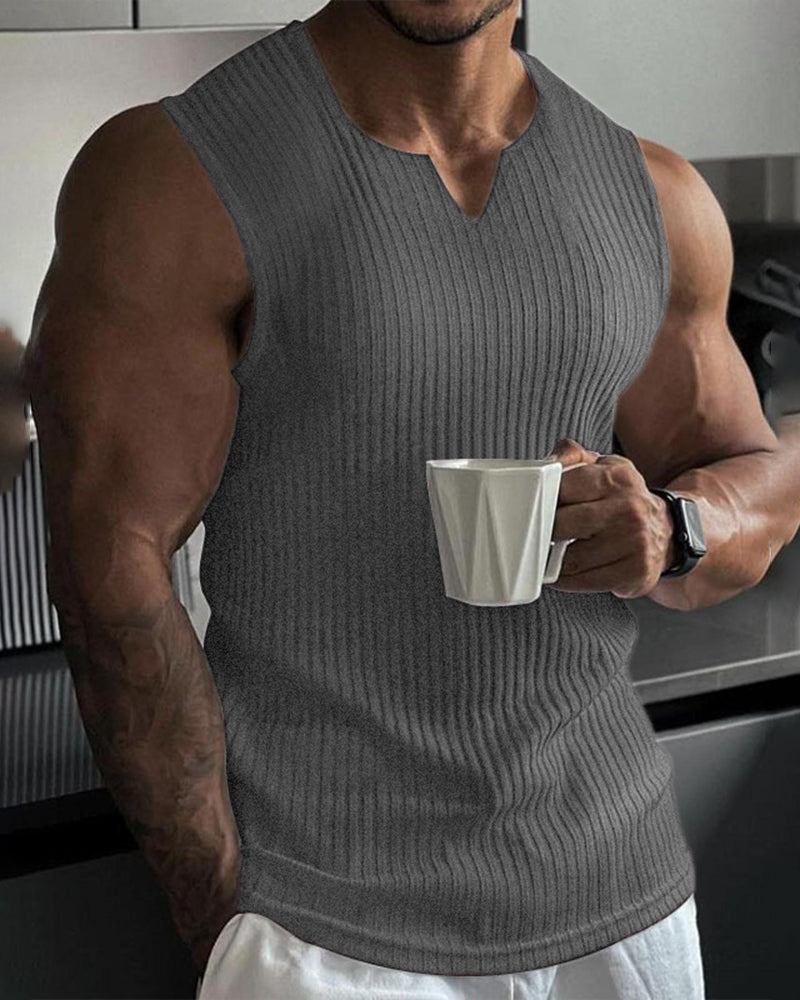 Herrer Tanktopp Ensfarget Sport Avslappnet