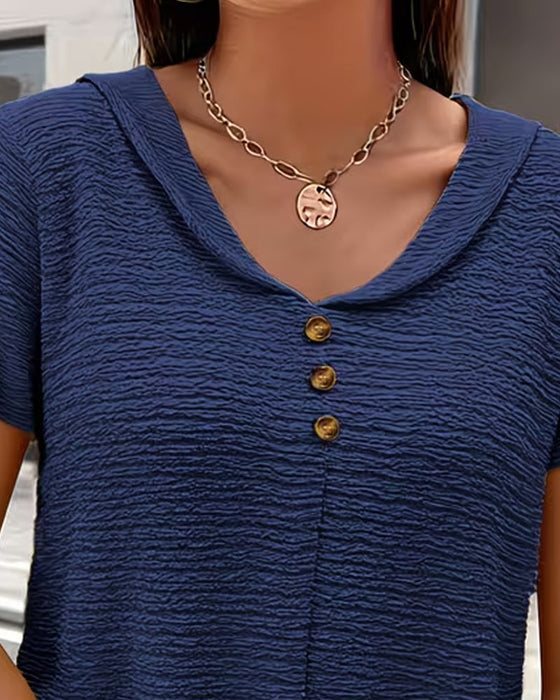 T-skjorte Peter Pan Krage Tre Knapper