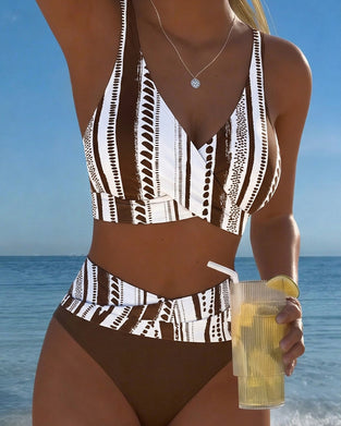 Bikini Håndtegnet Stripe Kors Omslag