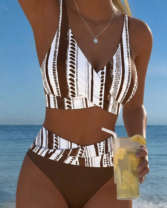 Bikini Håndtegnet Stripe Kors Omslag