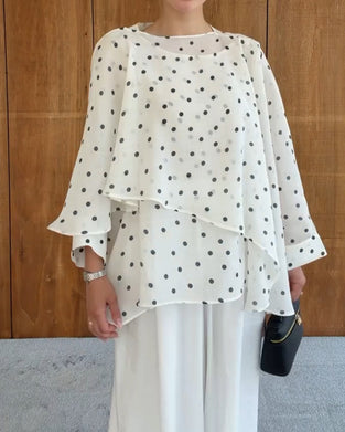 Bluse Polka Dot Uregelmessig