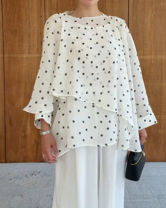 Bluse Polka Dot Uregelmessig