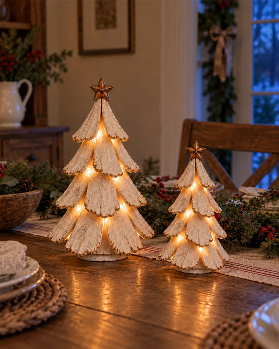 🎄🌙 Vintage Juletre Med Lys Figur