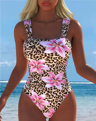 Ett-Delt Leopard Og Lilje Trykk