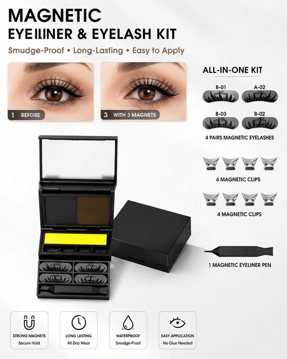 3-I-1 Eyeliner Og Vipperstempel-Sett