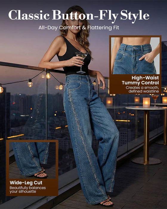 Jeans Løs Passform Vasket Rett Ben