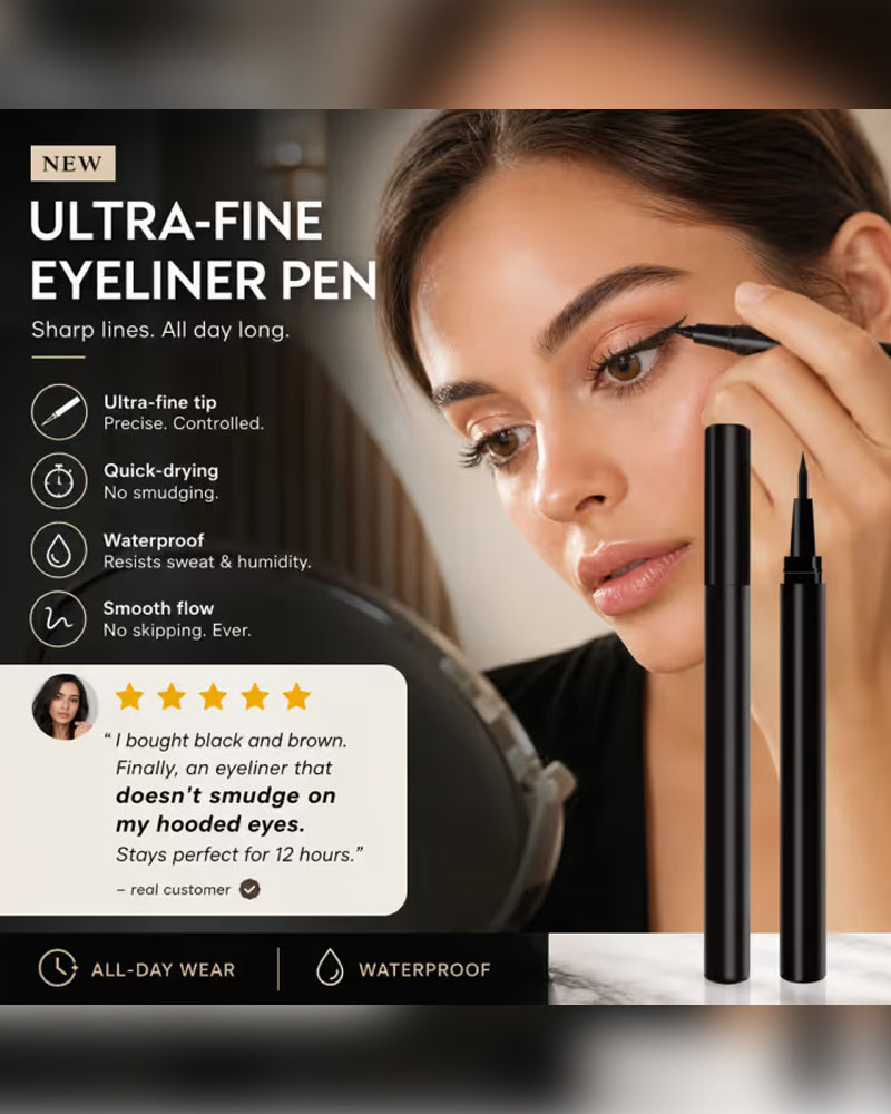Flytende Eyeliner Vanntett Ultra Tynn Spiss Rasktørkende